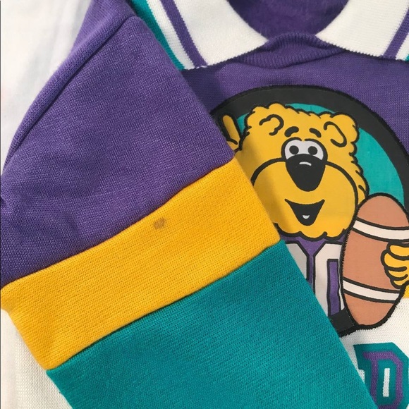 VINTAGE NWT Toy Box Bear Football Colorblock Collared Sweatshirt Size 12M - Picture 3 of 7